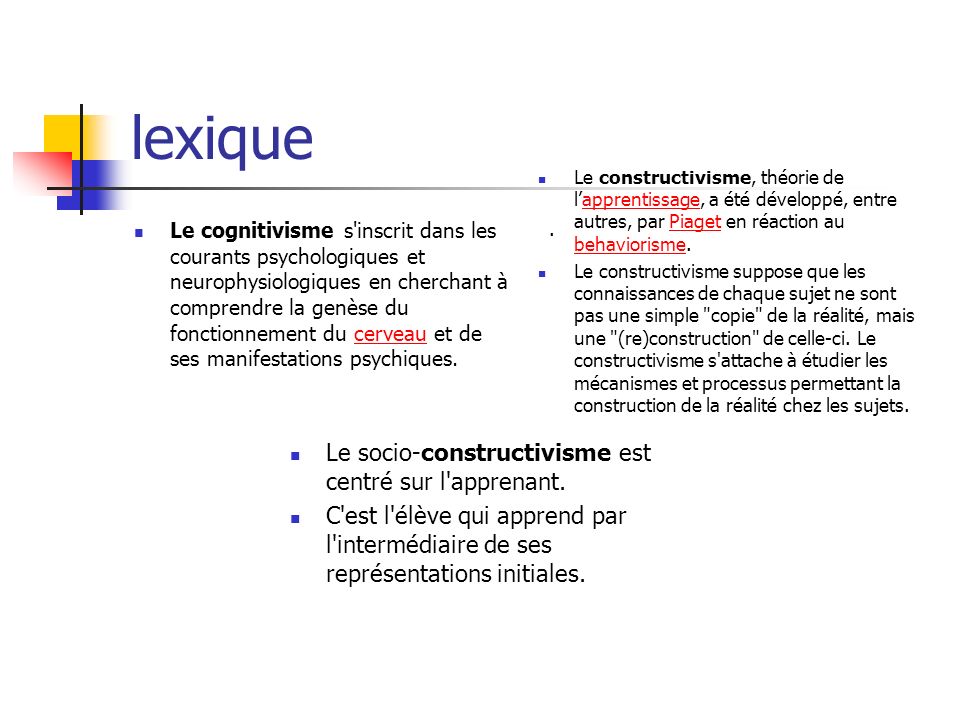 Socio constructivisme et socio cognitivisme ppt video online